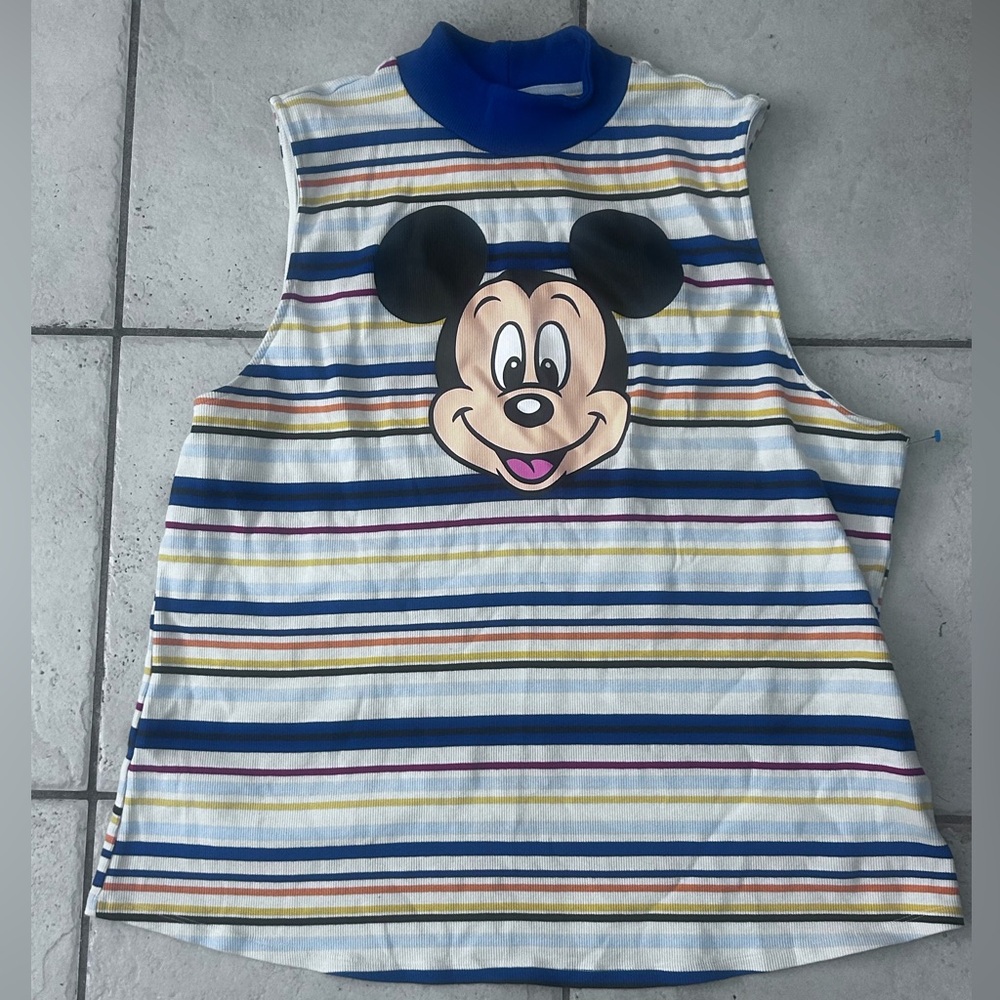 Vintage Disney Mickey Mouse Striped Sleeveless Top